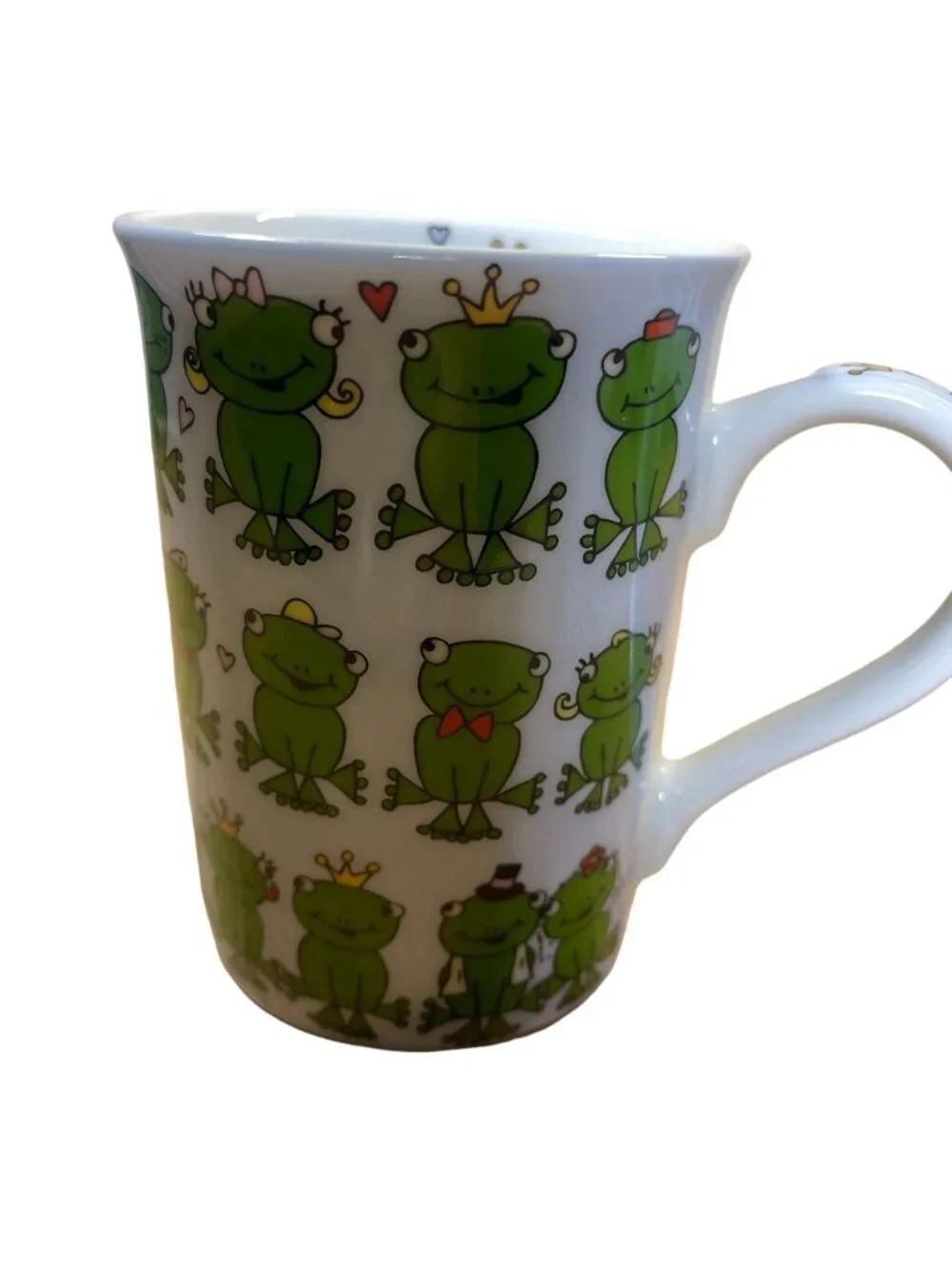 Pier 1 Imports Whimsical Smiling Frogs Tea Coffee Mug Cup Porcelain 10 oz